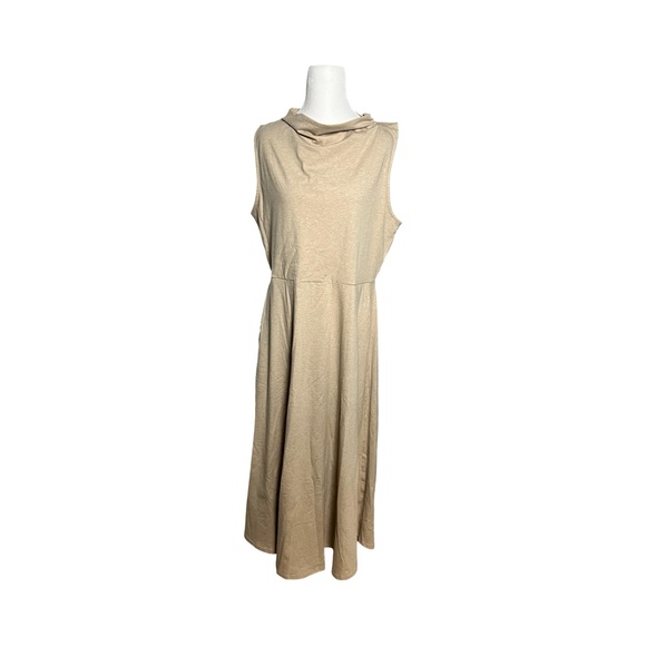 Pact Dresses & Skirts - Pact Woman’s XL Organic Cotton Sleeveless High Neck Tan Maxi Dress